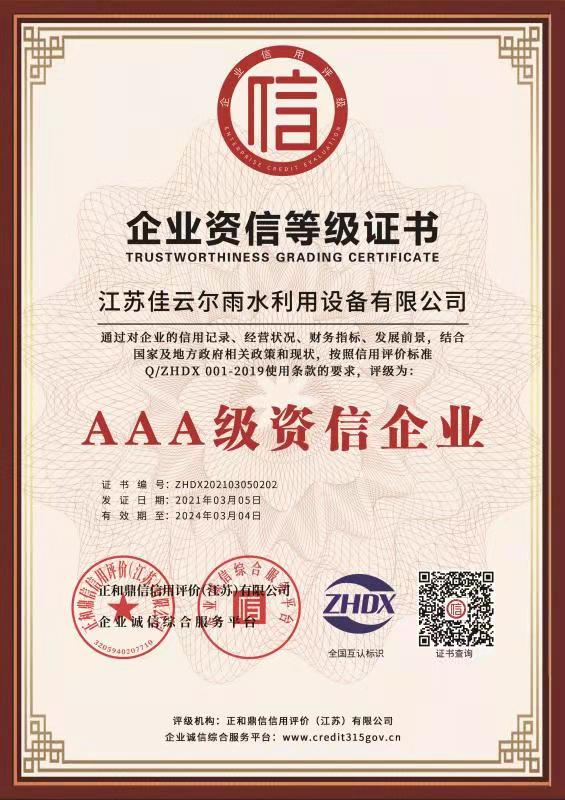 企业资信等级证书